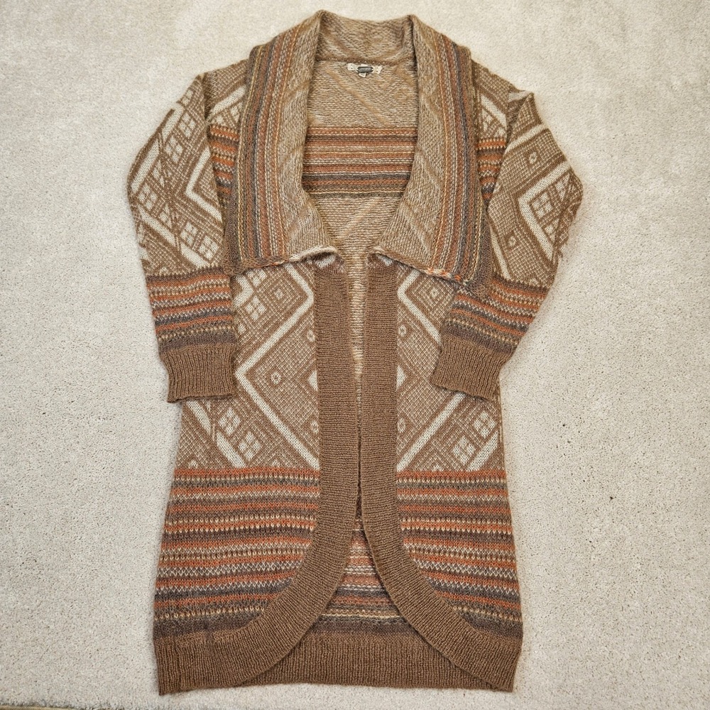Gimmicks Southwestern Knit Duster Cardigan‎ Wool Cozy Cabincore XS Boho Rustic